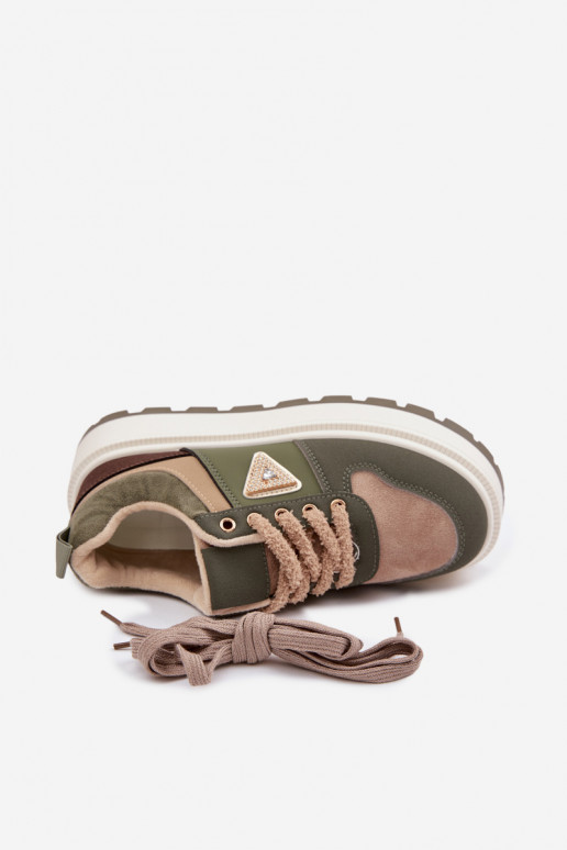 Sneakers tüüpi jalanõud Pealiste omad platvormiga Rohelist värvi Florinda