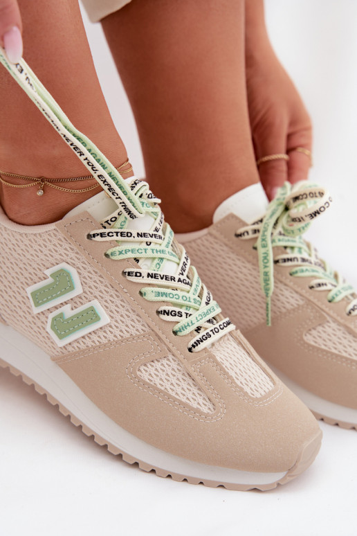 Sneakers tüüpi jalanõud Pealiste omad Koos Ornate Paeladm beeži värvi Henira