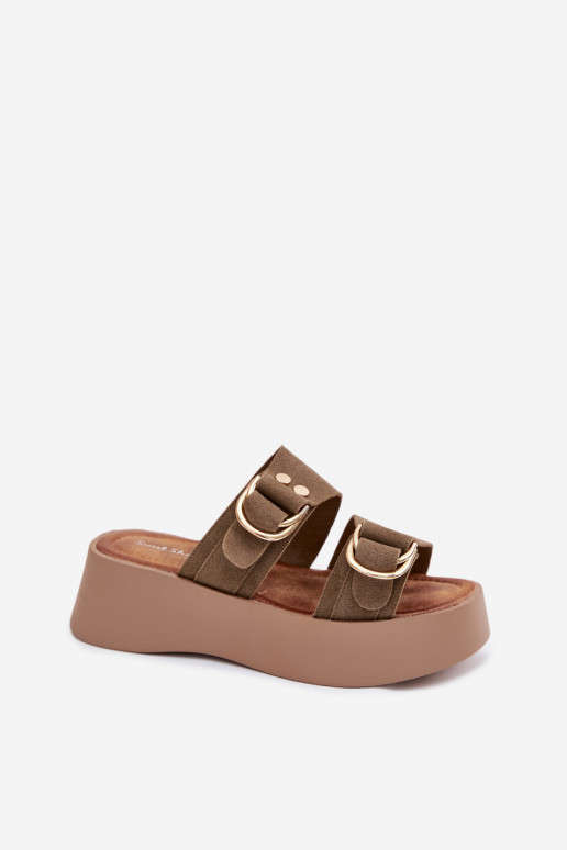 naiste plätud platvormiga Ze Kuldset värvimi neetide ja pandlagami Rohelist värvi Nelirae