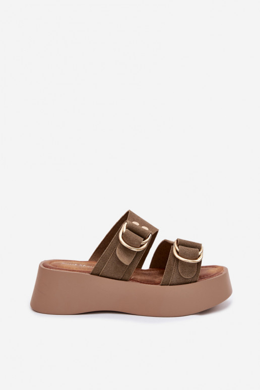 naiste plätud platvormiga Ze Kuldset värvimi neetide ja pandlagami Rohelist värvi Nelirae