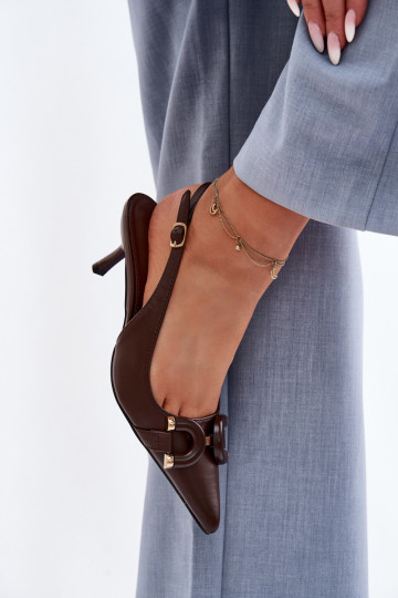 Pealistesandaalid kõrge jämeda kontsaga Koos Ornate Detalem Czekoladosissee Brienne 2