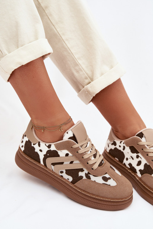 Sneakers tüüpi jalanõud Pealiste omad platvormiga IN Łaty beeži värvi Denissa