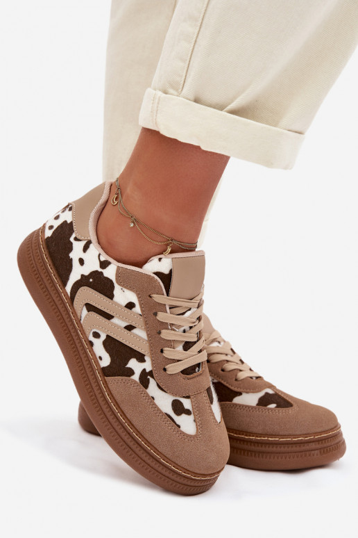 Sneakers tüüpi jalanõud Pealiste omad platvormiga IN Łaty beeži värvi Denissa