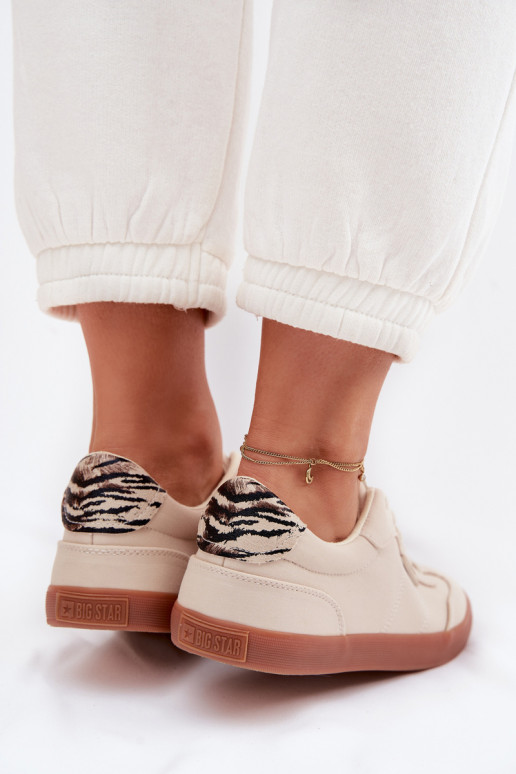 Sneakers tüüpi jalanõud Pealiste omad Riidest Big Star TT274358 beeži värvi