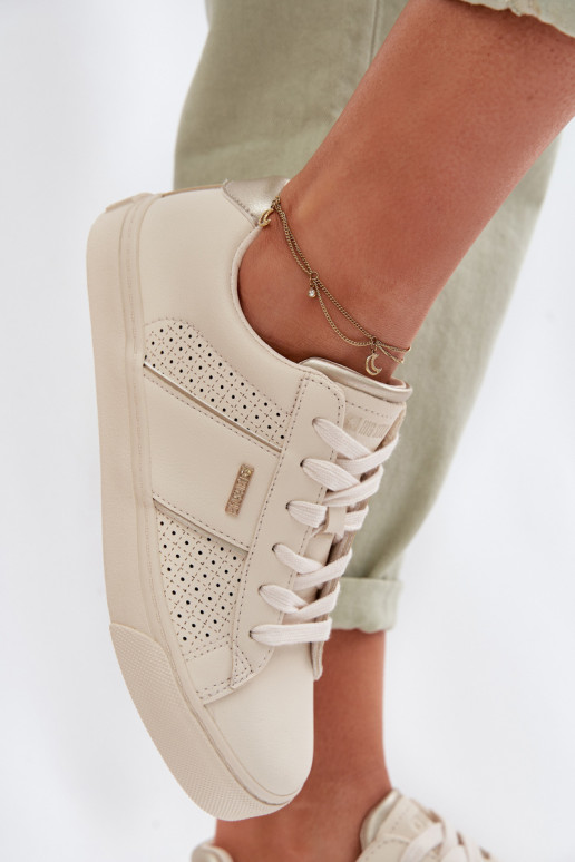 Sneakers tüüpi jalanõud Pealiste omad Ažuurne Big Star TT274292 beeži värvi