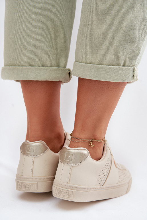 Sneakers tüüpi jalanõud Pealiste omad Ažuurne Big Star TT274292 beeži värvi