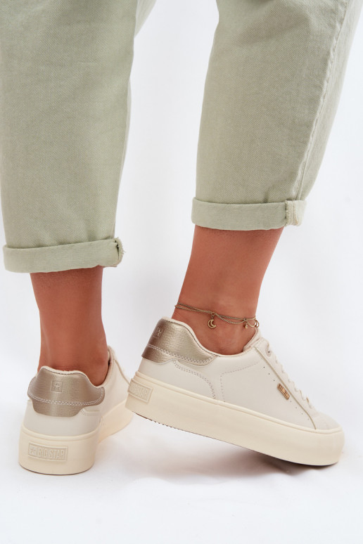 Sneakers tüüpi jalanõud platvormiga Big Star TT274806 beeži värvi