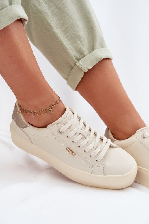 Sneakers tüüpi jalanõud platvormiga Big Star TT274806 beeži värvi