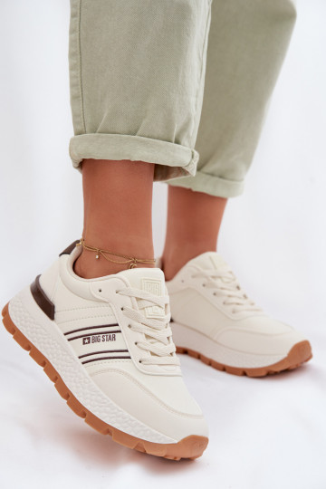 Sneakers tüüpi jalanõud Pealiste omad platvormiga Big Star TT274881 Hi-Poly System beeži värvi