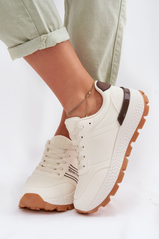 Sneakers tüüpi jalanõud Pealiste omad platvormiga Big Star TT274881 Hi-Poly System beeži värvi
