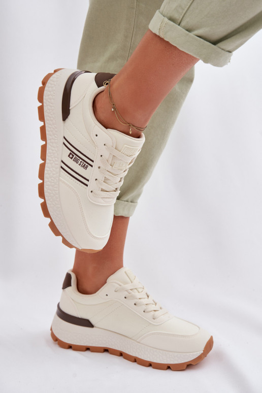 Sneakers tüüpi jalanõud Pealiste omad platvormiga Big Star TT274881 Hi-Poly System beeži värvi