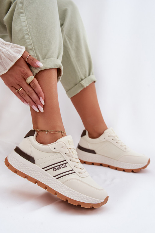 Sneakers tüüpi jalanõud Pealiste omad platvormiga Big Star TT274881 Hi-Poly System beeži värvi