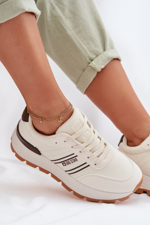 Sneakers tüüpi jalanõud Pealiste omad platvormiga Big Star TT274881 Hi-Poly System beeži värvi