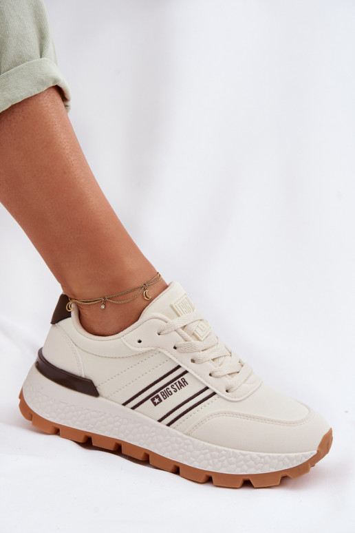 Sneakers tüüpi jalanõud Pealiste omad platvormiga Big Star TT274881 Hi-Poly System beeži värvi