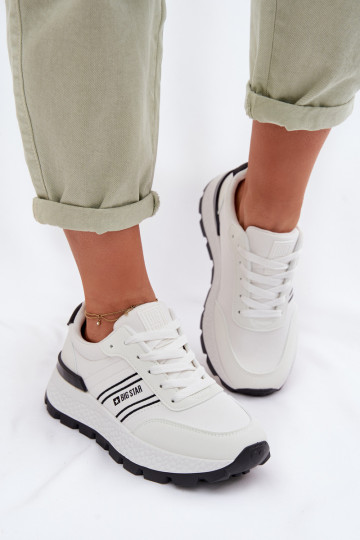 Sneakers tüüpi jalanõud Pealiste omad platvormiga Big Star TT274882 Hi-Poly System valget värvi