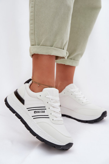 Sneakers tüüpi jalanõud Pealiste omad platvormiga Big Star TT274882 Hi-Poly System valget värvi 2
