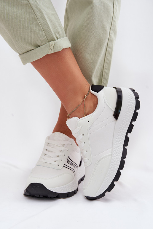 Sneakers tüüpi jalanõud Pealiste omad platvormiga Big Star TT274882 Hi-Poly System valget värvi