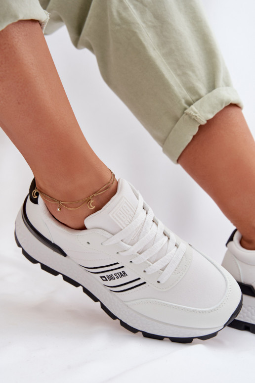 Sneakers tüüpi jalanõud Pealiste omad platvormiga Big Star TT274882 Hi-Poly System valget värvi