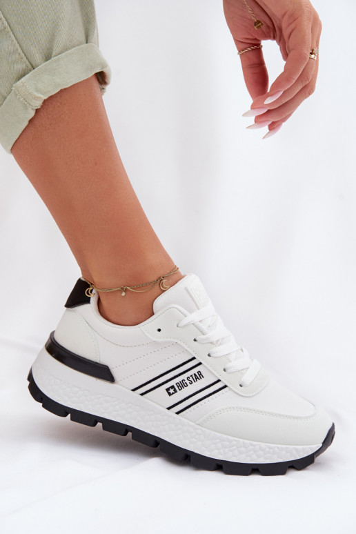 Sneakers tüüpi jalanõud Pealiste omad platvormiga Big Star TT274882 Hi-Poly System valget värvi