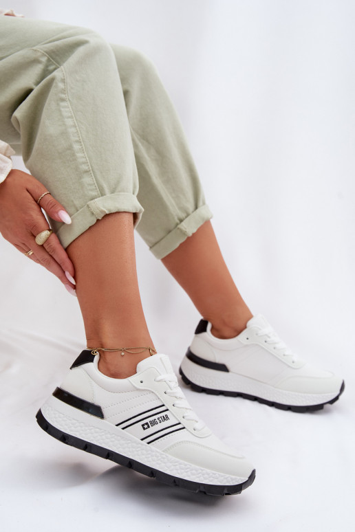 Sneakers tüüpi jalanõud Pealiste omad platvormiga Big Star TT274882 Hi-Poly System valget värvi