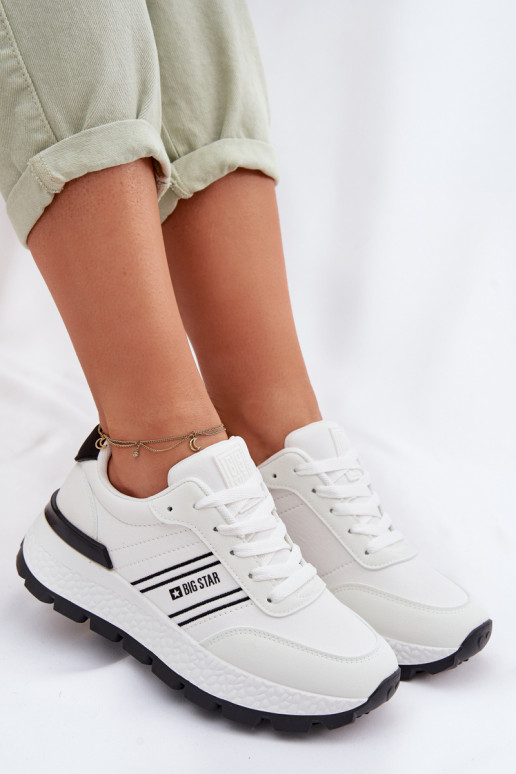 Sneakers tüüpi jalanõud Pealiste omad platvormiga Big Star TT274882 Hi-Poly System valget värvi