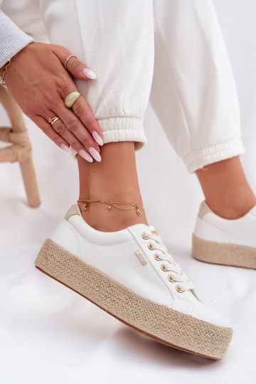 vabaaja jalanõud Espadrillid platvormiga Big Star TT274349 valget värvi