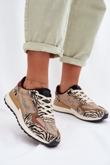 spordijalatsid Sneakers tüüpi jalanõud Pealiste omad Mustriline Big Star TT274333 beeži värvi 2