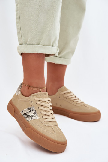 Sneakers tüüpi jalanõud Pealiste omad Ze INstasissekami Sellel ondu nahk Big Star TT274298 beeži värvi 2