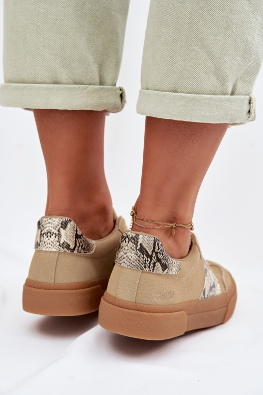 Sneakers tüüpi jalanõud Pealiste omad Ze INstasissekami Sellel ondu nahk Big Star TT274298 beeži värvi