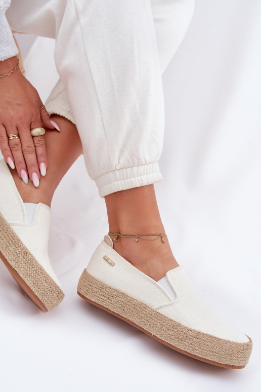 Espadrillid platvormiga Big Star TT274090 Ecru