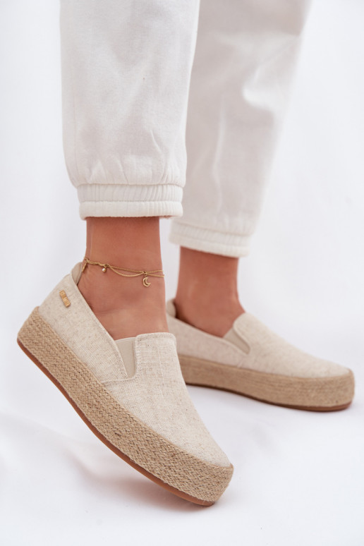 Espadrillid platvormiga Big Star TT274089 beeži värvi