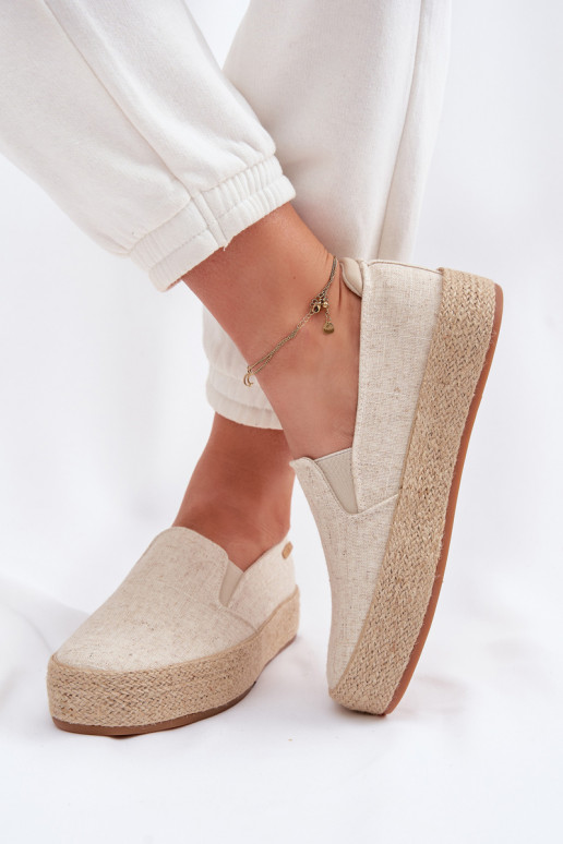 Espadrillid platvormiga Big Star TT274089 beeži värvi