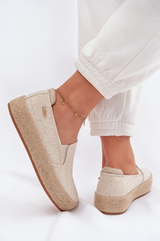 Espadrillid platvormiga Big Star TT274089 beeži värvi