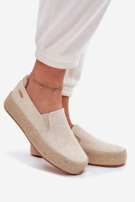 Espadrillid platvormiga Big Star TT274089 beeži värvi