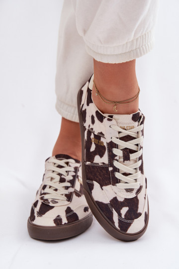 Sneakers tüüpi jalanõud Pealiste omad IN Łaty Big Star TT274369 Valget-pruunid värvi