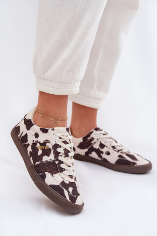 Sneakers tüüpi jalanõud Pealiste omad IN Łaty Big Star TT274369 Valget-pruunid värvi