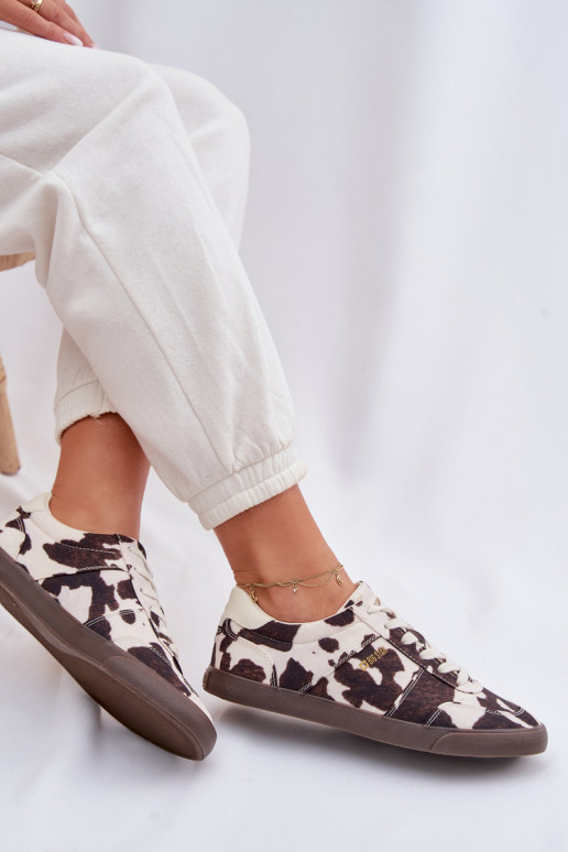 Sneakers tüüpi jalanõud Pealiste omad IN Łaty Big Star TT274369 Valget-pruunid värvi