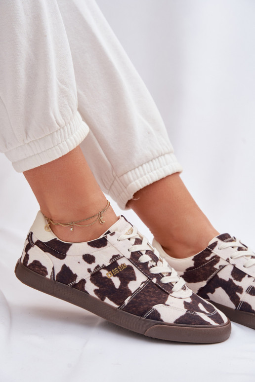 Sneakers tüüpi jalanõud Pealiste omad IN Łaty Big Star TT274369 Valget-pruunid värvi