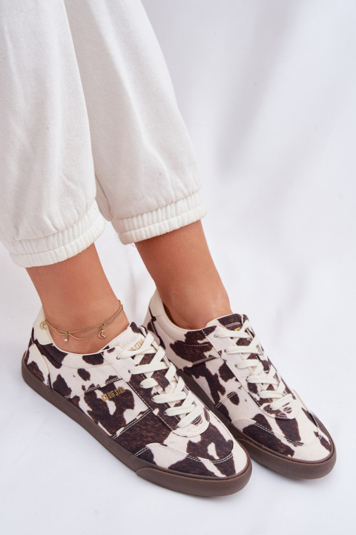 Sneakers tüüpi jalanõud Pealiste omad IN Łaty Big Star TT274369 Valget-pruunid värvi