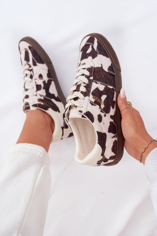 Sneakers tüüpi jalanõud Pealiste omad IN Łaty Big Star TT274369 Valget-pruunid värvi