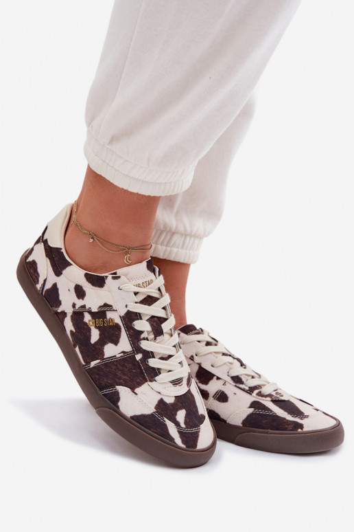 Sneakers tüüpi jalanõud Pealiste omad IN Łaty Big Star TT274369 Valget-pruunid värvi