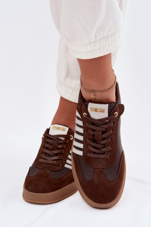 Sneakers tüüpi jalanõud Pealiste omadPealturalnej Skóry I seemisnakhsedu Big Star TT274715 Czekoladosissee