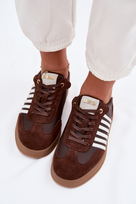 Sneakers tüüpi jalanõud Pealiste omadPealturalnej Skóry I seemisnakhsedu Big Star TT274715 Czekoladosissee