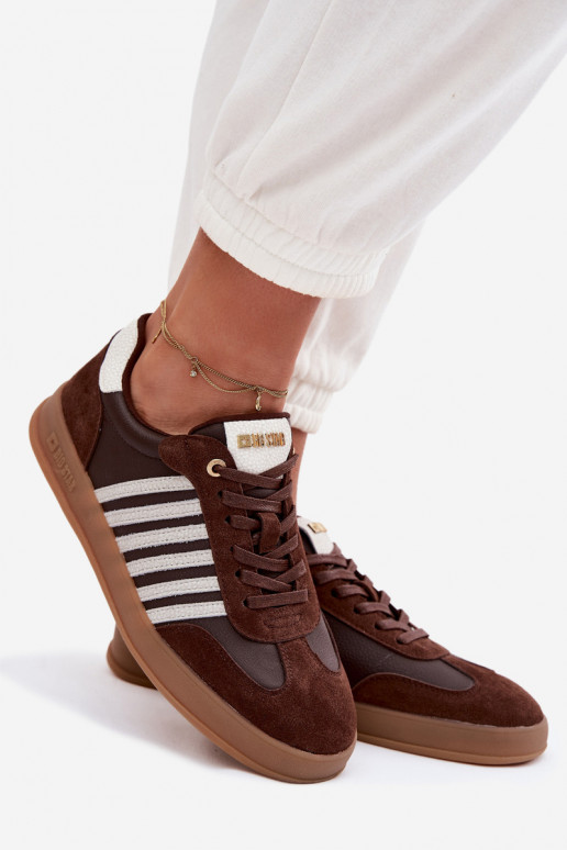 Sneakers tüüpi jalanõud Pealiste omadPealturalnej Skóry I seemisnakhsedu Big Star TT274715 Czekoladosissee