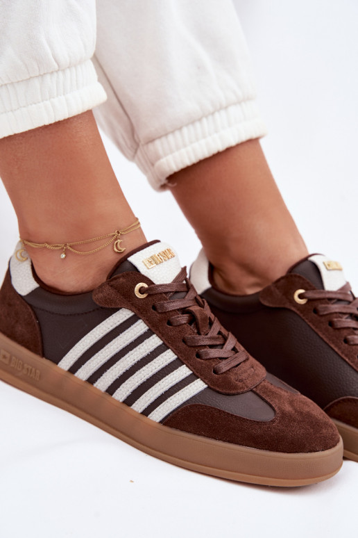 Sneakers tüüpi jalanõud Pealiste omadPealturalnej Skóry I seemisnakhsedu Big Star TT274715 Czekoladosissee