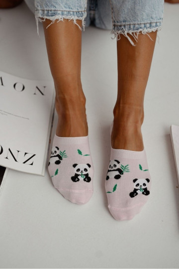 Mikropoliester naise sokid Panda Bear roosa