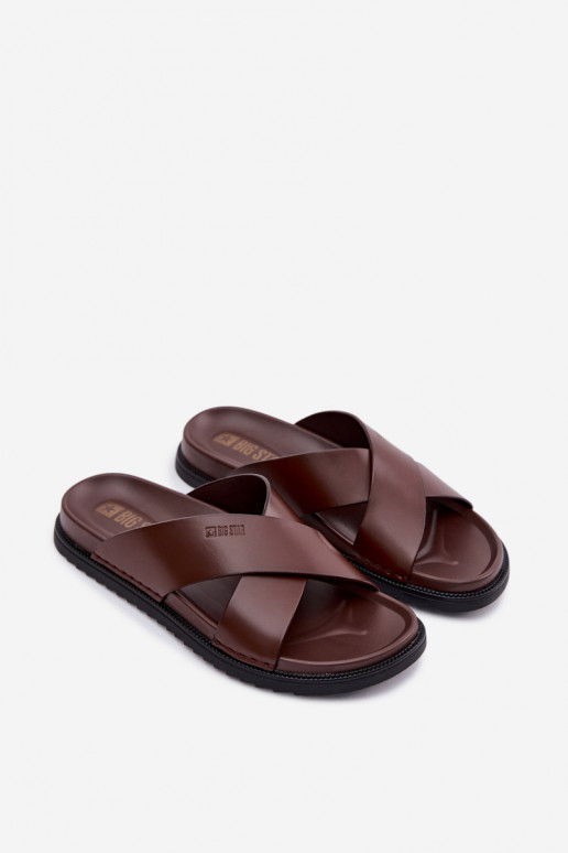 Plätud naturaalsest nahast meestele Big Star TT174218 tumepruuni värvi