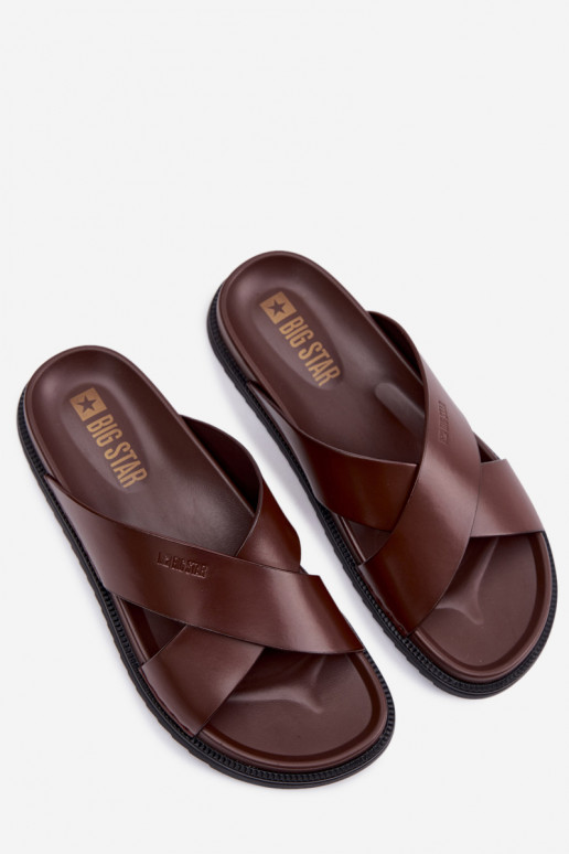 Plätud naturaalsest nahast meestele Big Star TT174218 tumepruuni värvi