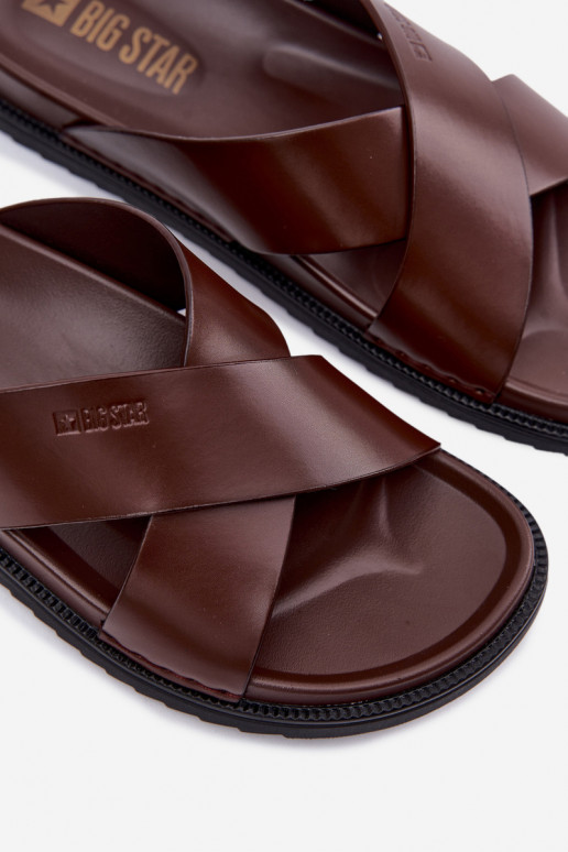 Plätud naturaalsest nahast meestele Big Star TT174218 tumepruuni värvi