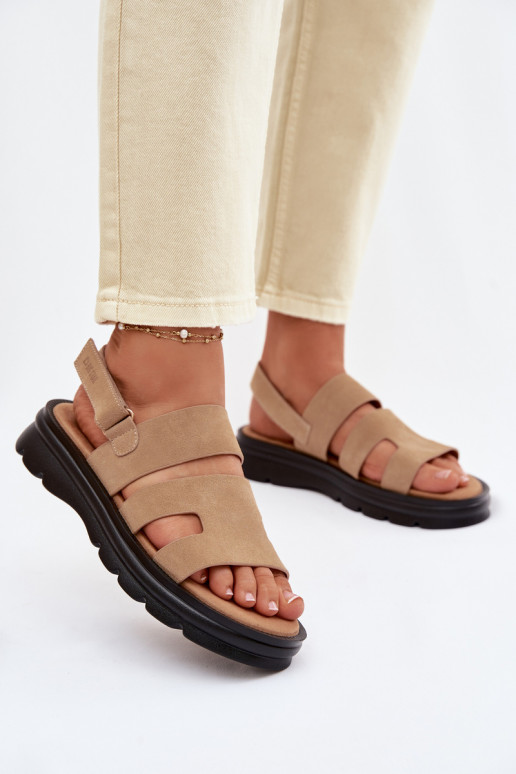 Pealistesandaalid seemisnahast Big Star TT274482 beeži värvi